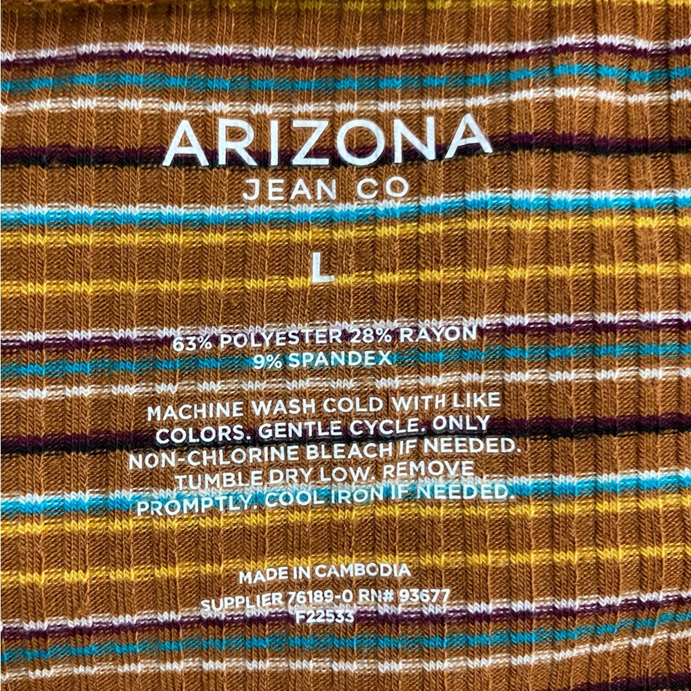 Arizona Jeans Co. Retro Y2K Striped Off Shoulder Long Sleeve Crop Top L - Picture 3 of 14